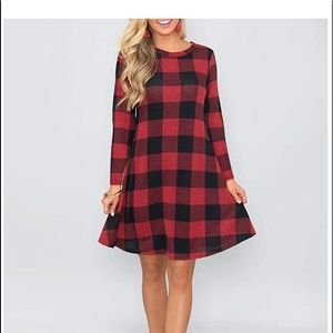 Red Buffalo Plaid Swing Dress